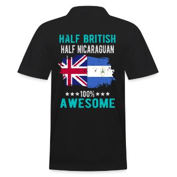 Halb Brite Halb Nicaraguaner - Männer Poloshirt - Schwarz - Hinten - Kai (181cm)