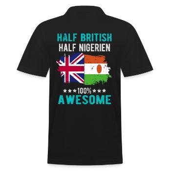 Half British Half Nigrer - Men's Polo Shirt - black - Back - Kai (181cm)