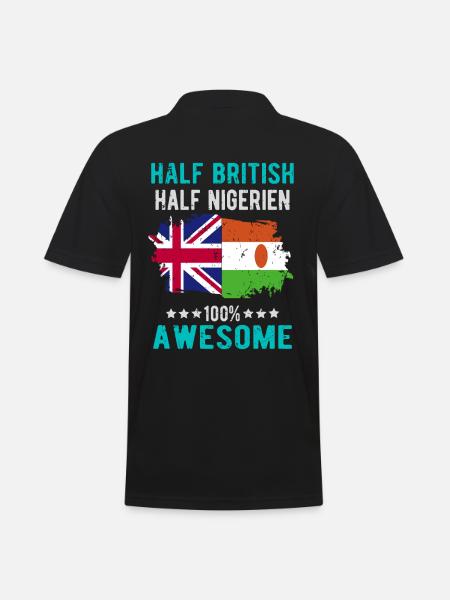 Half British Half Nigrer - Men's Polo Shirt - black