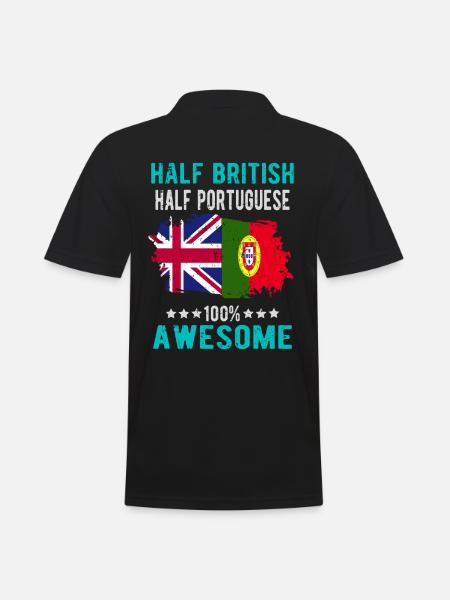 Half British Half Portuguese - Men's Polo Shirt - black