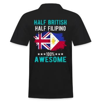 Half British Half Filipino - Men's Polo Shirt - black - Back - Kai (181cm)