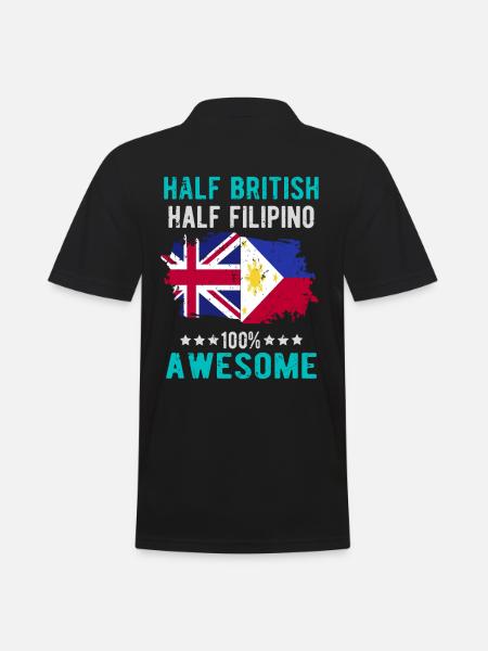 Half British Half Filipino - Men's Polo Shirt - black