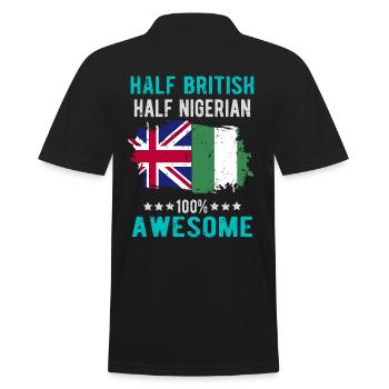 Halb Brite Halb Nigerianer - Männer Poloshirt - Schwarz - Hinten - Kai (181cm)