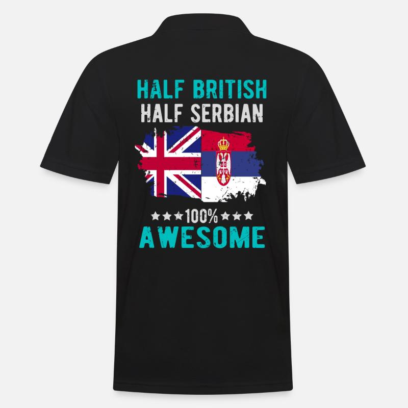 Half British, Half Serbian - Men's Polo Shirt - black