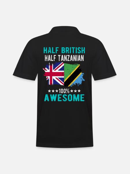 Half British Half Tanzanian - Men's Polo Shirt - black