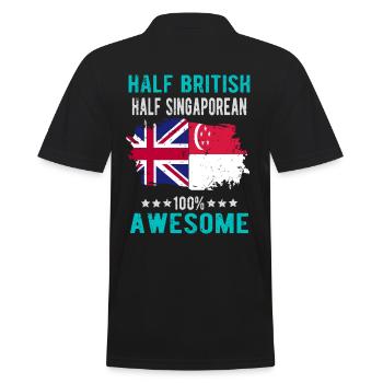 Halb Brite Halb Singapurer - Männer Poloshirt - Schwarz - Hinten - Kai (181cm)