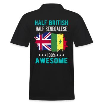 Half British Half Senegalese - Men's Polo Shirt - black - Back - Kai (181cm)