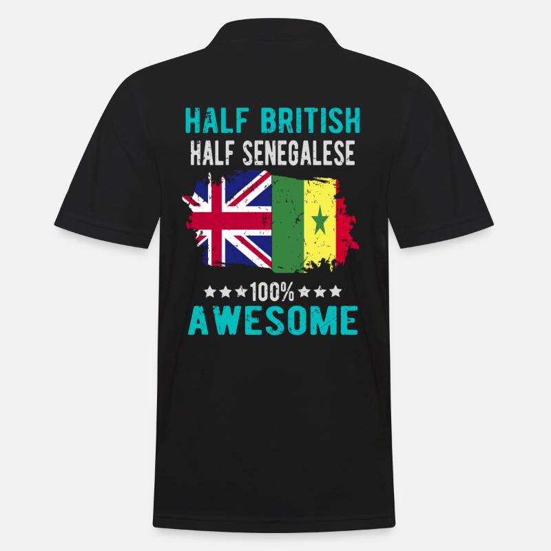 Moitié britannique moitié sénégalais - Polo Homme - noir