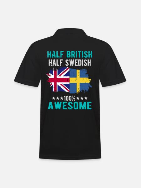 Halb Brite Halb Schwede - Männer Poloshirt - Schwarz