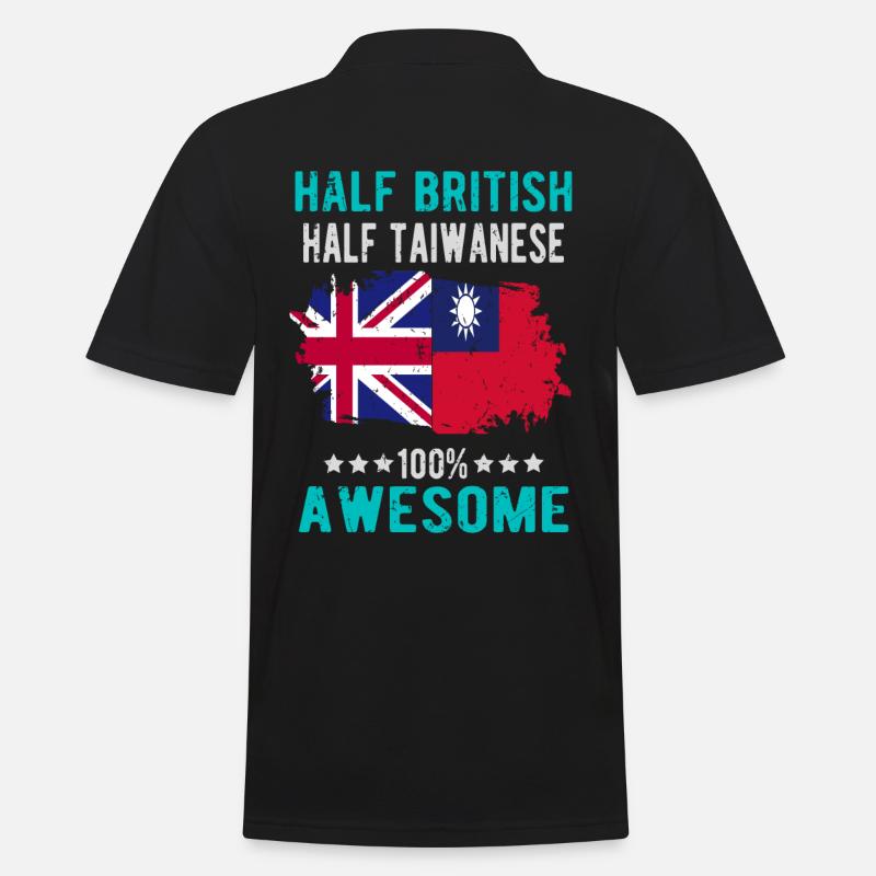 Half British Half Taiwanese - Men's Polo Shirt - black