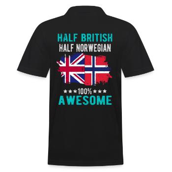 Halb Brite Halb Norweger - Männer Poloshirt - Schwarz - Hinten - Kai (181cm)