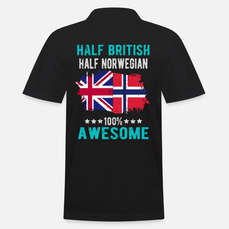 Halb Brite Halb Norweger - Männer Poloshirt - Schwarz