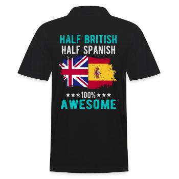 Halb Brite Halb Spanier - Männer Poloshirt - Schwarz - Hinten - Kai (181cm)