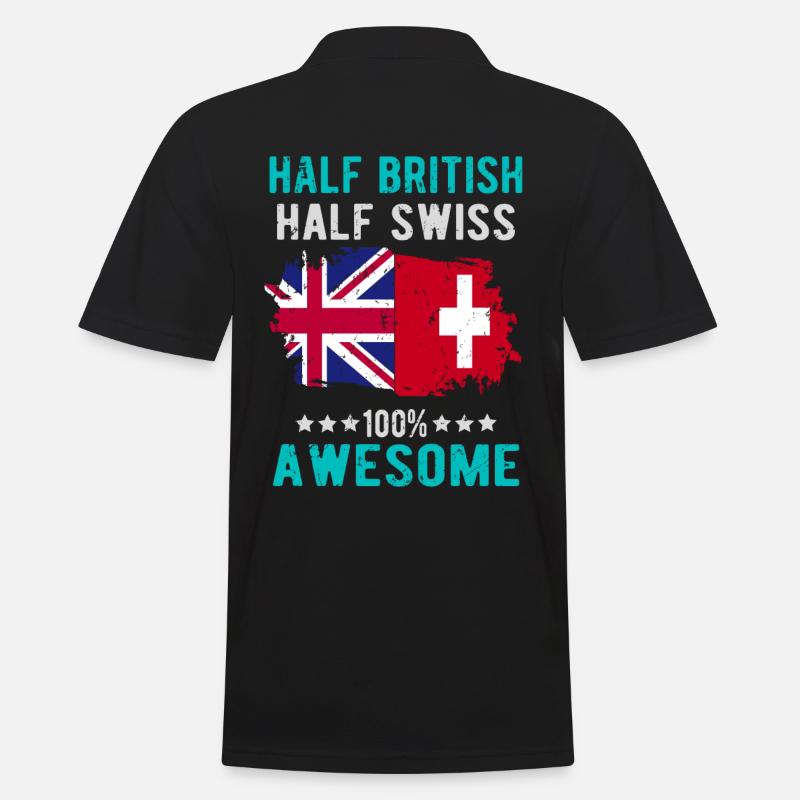 Half British, half Swiss - Men's Polo Shirt - black