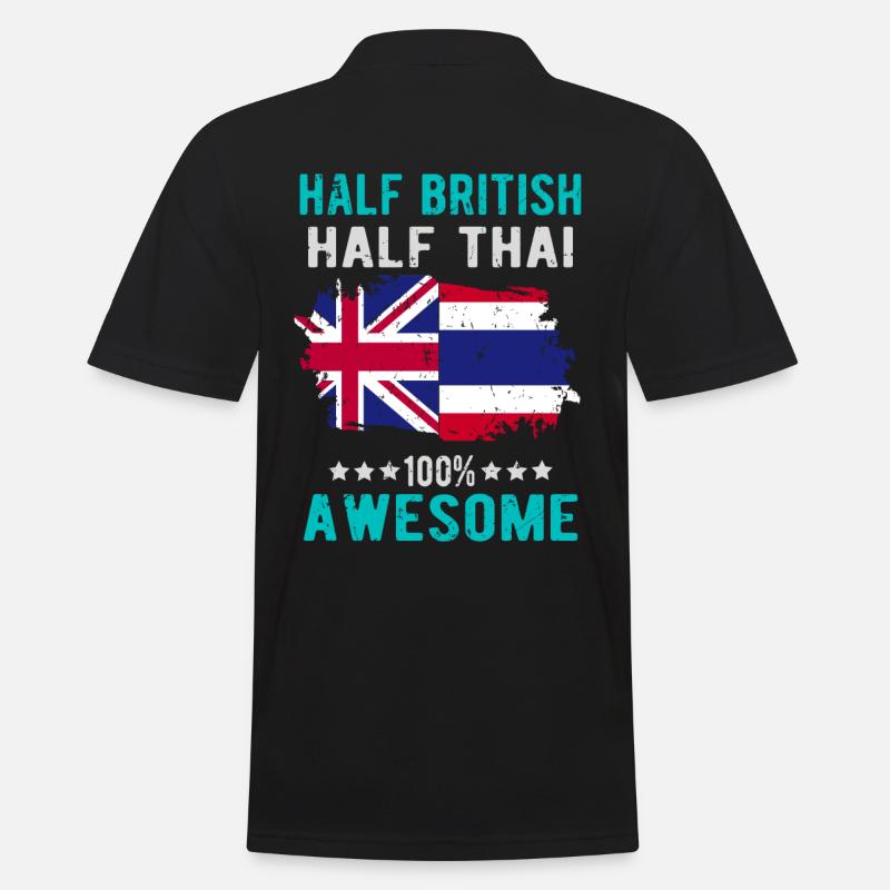 Half British Half Thai - Men's Polo Shirt - black