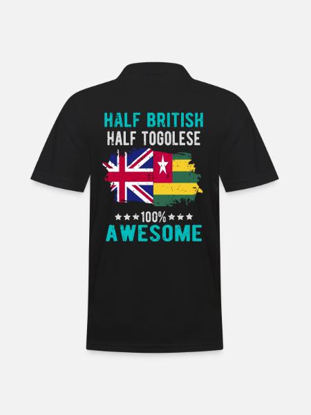 Half British Half Tongolese - Men's Polo Shirt - black