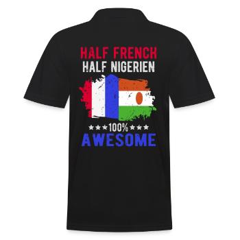 Half French Half Nigrer - Men's Polo Shirt - black - Back - Kai (181cm)