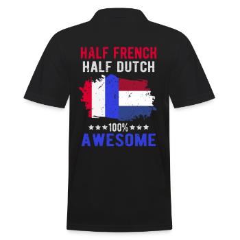 Half French Half Dutch - Men's Polo Shirt - black - Back - Kai (181cm)