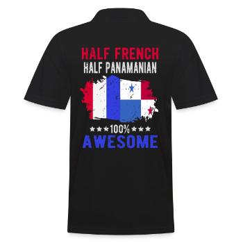 Halb Franzose Halb Panamese - Männer Poloshirt - Schwarz - Hinten - Kai (181cm)