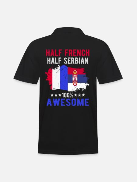 Half French Half Serb - Men's Polo Shirt - black