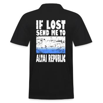 Altai Republic Flagge Spruch - Männer Poloshirt - Schwarz - Hinten - Kai (181cm)