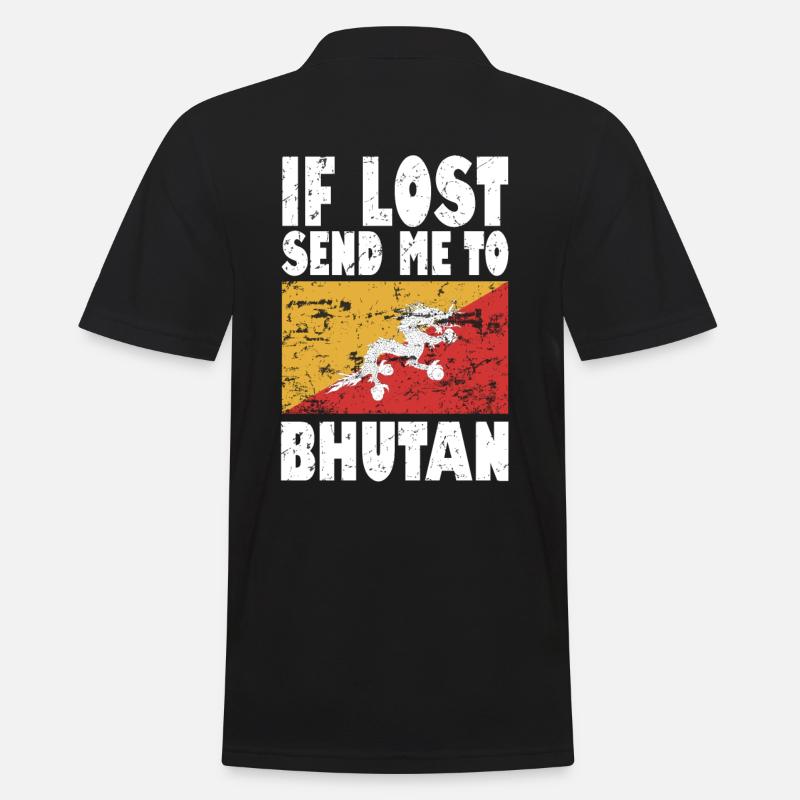 Drapeau du Bhoutan Disant - Polo Homme - noir