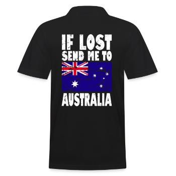 Australien Flagge Spruch - Männer Poloshirt - Schwarz - Hinten - Kai (181cm)