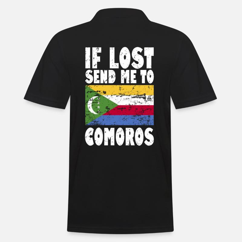 Le drapeau des Comores - Polo Homme - noir