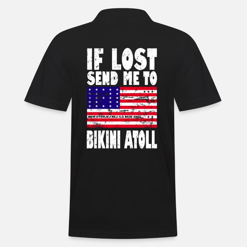 Bikini Atoll Flagge Spruch - Männer Poloshirt - Schwarz