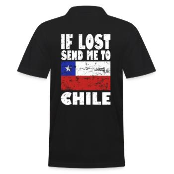 Chile Flagge Spruch - Männer Poloshirt - Schwarz - Hinten - Kai (181cm)