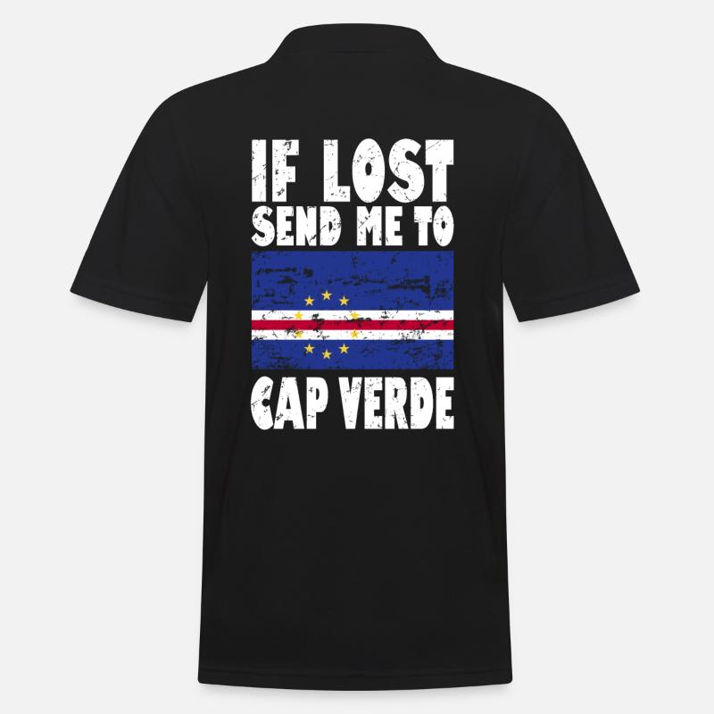 Cap Verde Flagge Spruch - Männer Poloshirt - Schwarz