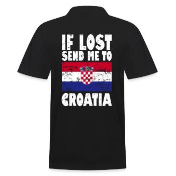 Croatia Flag Saying - Men's Polo Shirt - black - Back - Kai (181cm)