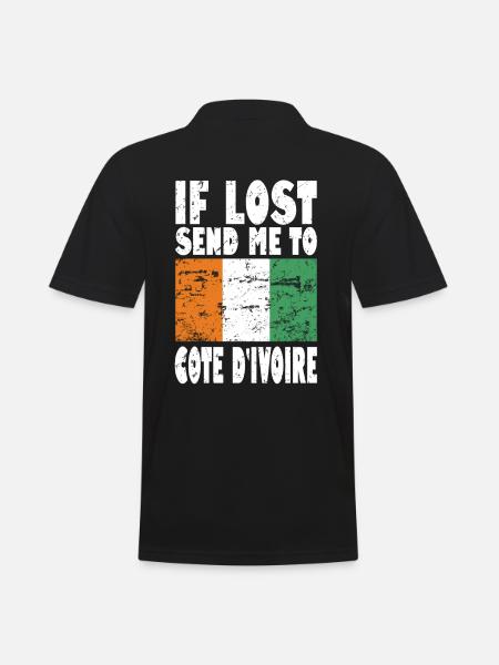 Cote Dívoire Flag Saying - Men's Polo Shirt - black