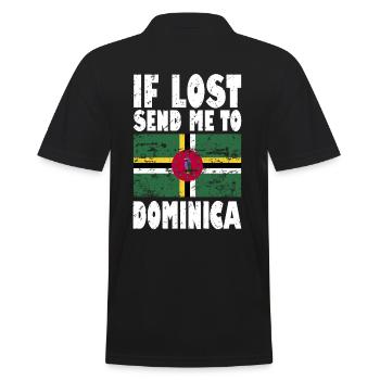 Dominica Flagge Spruch - Männer Poloshirt - Schwarz - Hinten - Kai (181cm)