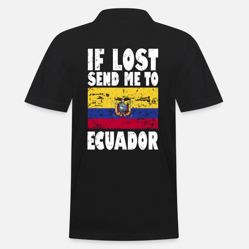 Ecuador Flagge Spruch - Männer Poloshirt - Schwarz