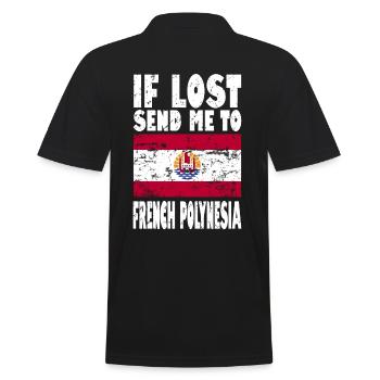 Französisch Polynesien Flagge Spruch - Männer Poloshirt - Schwarz - Hinten - Kai (181cm)