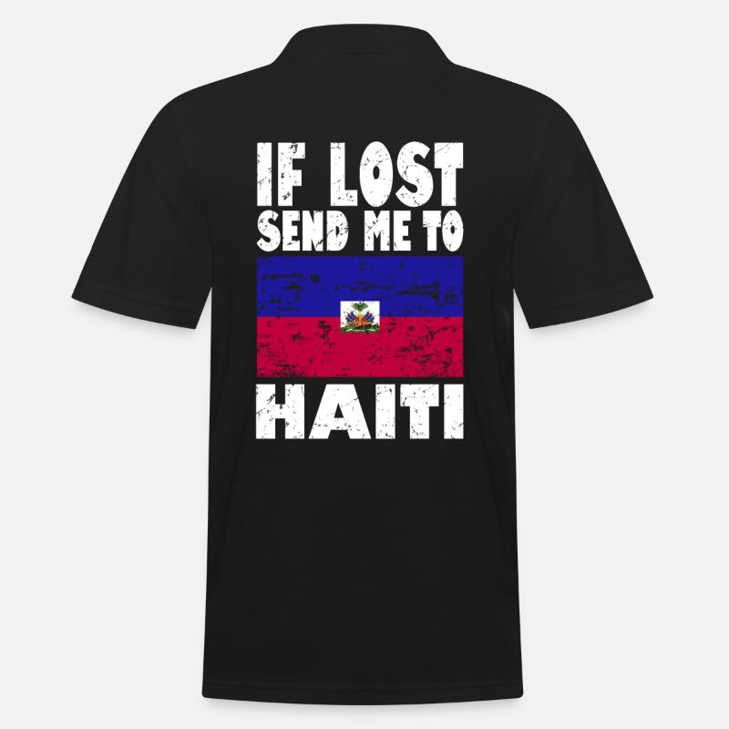 Slogan du drapeau d’Haïti - Polo Homme - noir