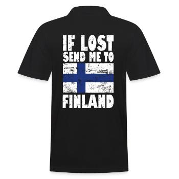 Drapeau de la Finlande - Polo Homme - noir - Dos - Kai (181cm)