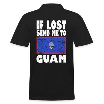 Guam Flagge Spruch - Männer Poloshirt - Schwarz - Hinten - Kai (181cm)