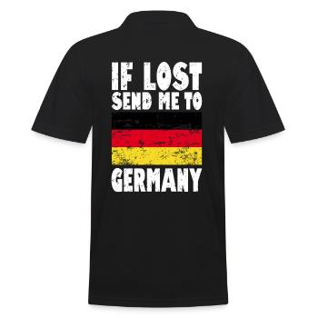 Germany Flag Slogan - Men's Polo Shirt - black - Back - Kai (181cm)