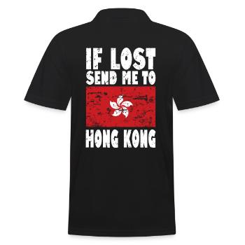 Hong Kong Flagge Spruch - Männer Poloshirt - Schwarz - Hinten - Kai (181cm)