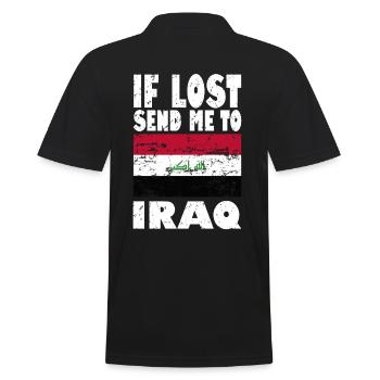 Iraq Flag Slogan - Men's Polo Shirt - black - Back - Kai (181cm)