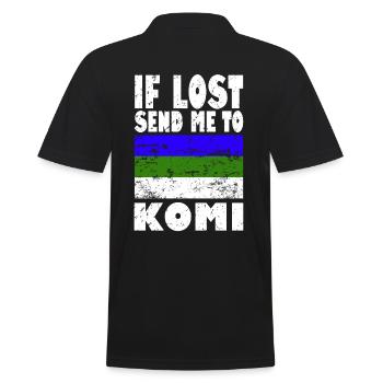 Komi Flag Saying - Men's Polo Shirt - black - Back - Kai (181cm)
