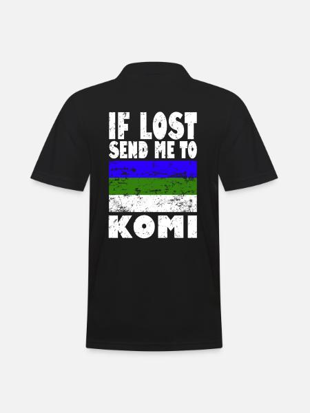 Komi Flag Saying - Men's Polo Shirt - black