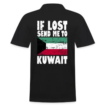 Kuwait Flagge Spruch - Männer Poloshirt - Schwarz - Hinten - Kai (181cm)