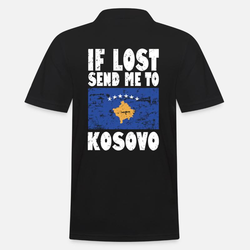 Kosovo Flagge Spruch - Männer Poloshirt - Schwarz
