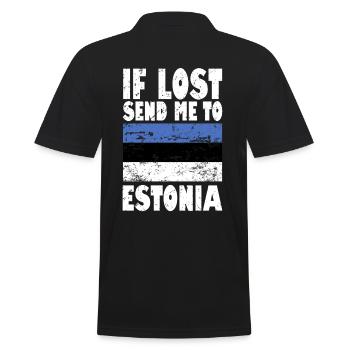 Estonia Flag Saying - Men's Polo Shirt - black - Back - Kai (181cm)