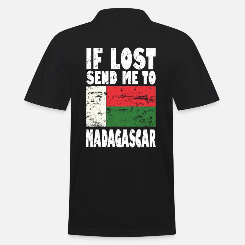 Madagaskar Flagge Spruch - Männer Poloshirt - Schwarz