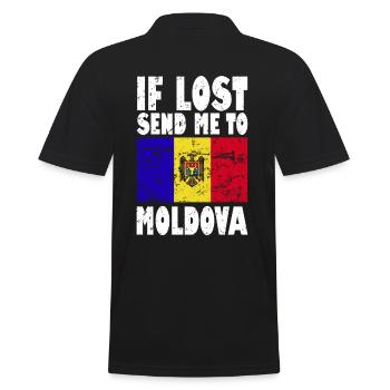 Moldawien Flagge Spruch - Männer Poloshirt - Schwarz - Hinten - Kai (181cm)