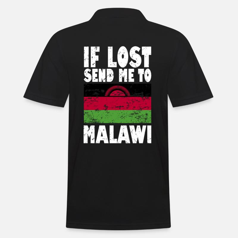 Malawi Flagge Spruch - Männer Poloshirt - Schwarz